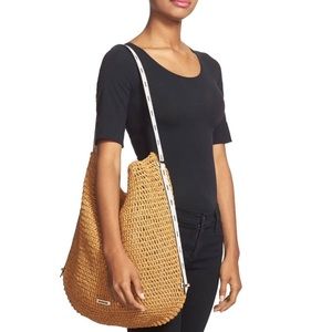 Rebecca Minkoff Sardinia Straw Leather-Trim Hobo